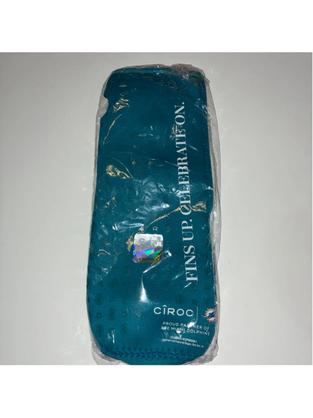 Ciroc Miami Dolphins NFL Neoprene Bottle Cooler Sleeve One Size Teal Orange NWT